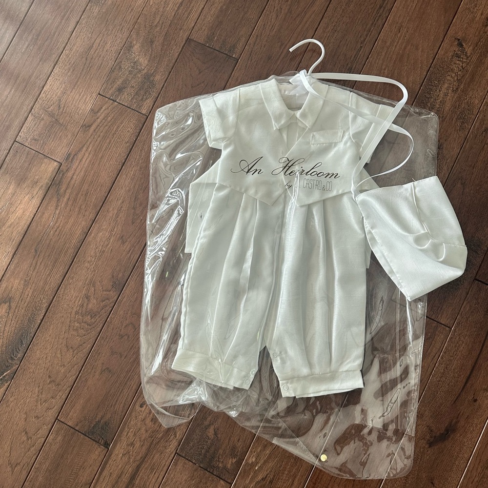 White Baby Outfit with Hat